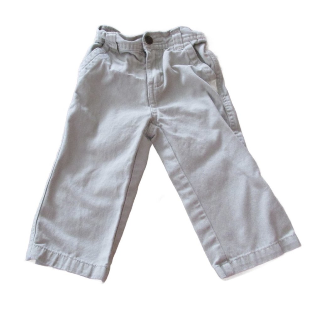 Cherokee Pull On Khaki Pants Toddler Boys Size 18M Tan Beige Elastic Bottoms